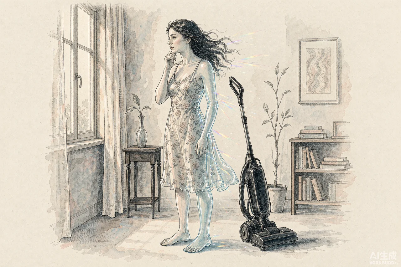 玻璃反讽与上帝插画:半个身体是玻璃的女人
