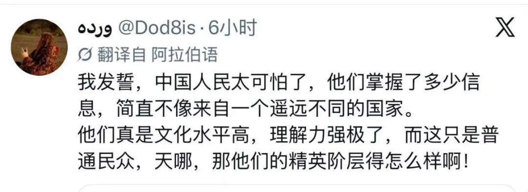 阿拉伯网友的感慨